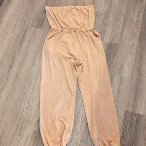 Kittenish Strapless Camel/Beige Jumpsuit Size XL